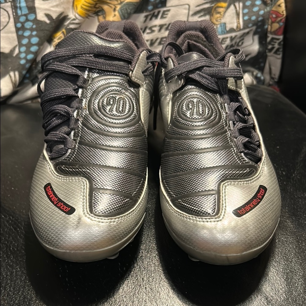 Nike Metallic Silver and Black Soccer Cleats